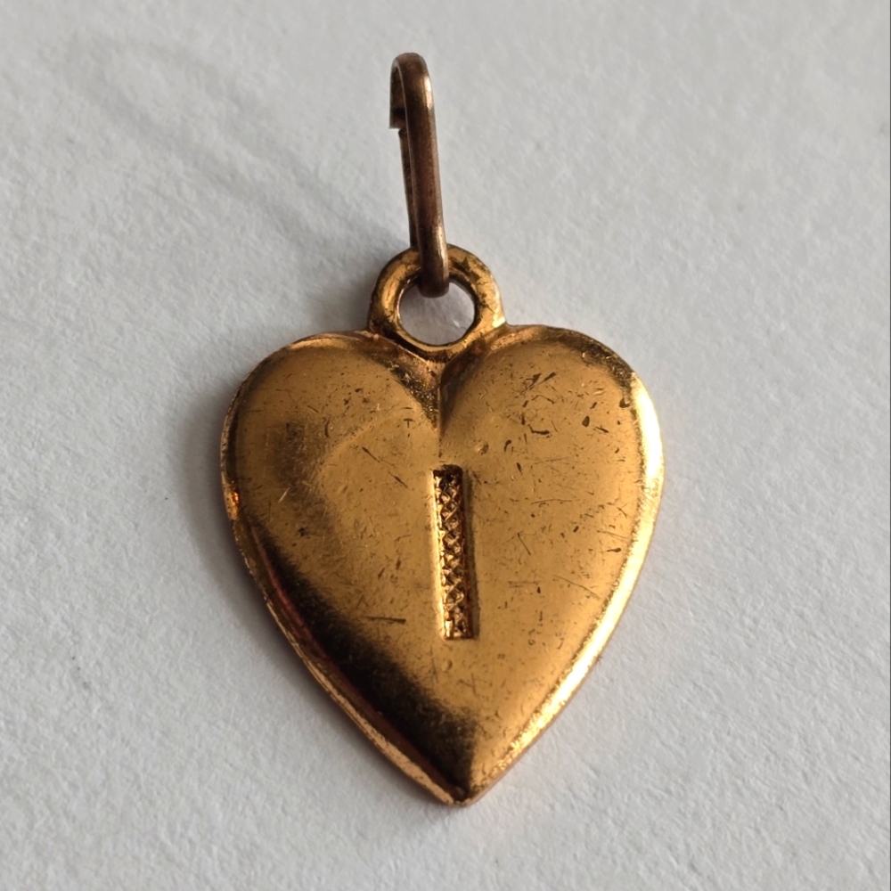 Vintage Letter I Pendant Charm Initial Monogram Alphabet Name Jewelry I